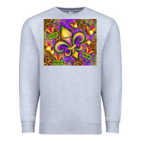 Heather Grey Mardi Gras fleur de lis Premium Sweatshirt - NancyCooperArtShop