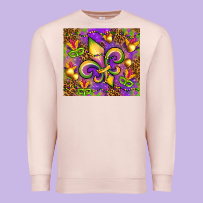 Mardi Gras Fleur De Lis Premium Sweatshirt Designed By Nancycooperartshop