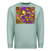 Seafoam Mardi Gras fleur de lis Premium Sweatshirt - NancyCooperArtShop