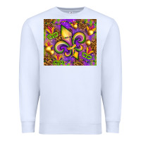 White Mardi Gras fleur de lis Premium Sweatshirt - NancyCooperArtShop