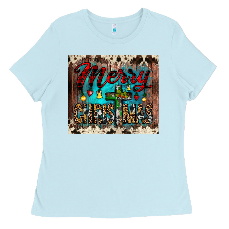 Merry Christmas Cross Tumbler Ladies Tee by JahusDesignShop | Teevron