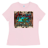 Bubblegum Pink merry christmas cross tumbler Ladies Tee - JahusDesignShop