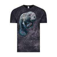 Cloud Black Manatee Illustrations Vintage Tee - LillyAllenDesigns