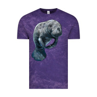 Cloud Purple Manatee Illustrations Vintage Tee - LillyAllenDesigns