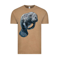 Vintage Coffee Manatee Illustrations Vintage Tee - LillyAllenDesigns