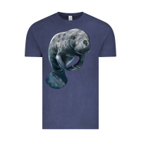 Vintage Denim Manatee Illustrations Vintage Tee - LillyAllenDesigns