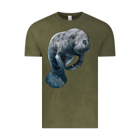 Vintage Olive Manatee Illustrations Vintage Tee - LillyAllenDesigns