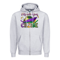 Heather Grey mardi gras cruise celebration Zipper Hoodie - LillyAllenDesigns