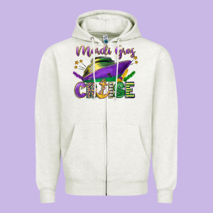 Mardi Gras Cruise Celebration Zipper Hoodie Designed By Lillyallendesigns
