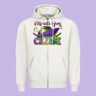 Mardi Gras Cruise Celebration Zipper Hoodie Designed By Lillyallendesigns