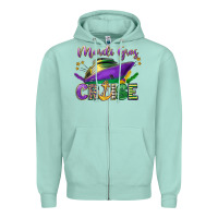 Seafoam mardi gras cruise celebration Zipper Hoodie - LillyAllenDesigns