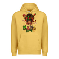 Antique Gold mama claus afro messy bun Premium Hoodie - texasbilliewilder
