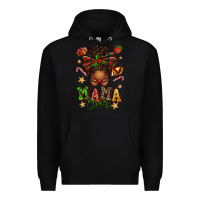 Black mama claus afro messy bun Premium Hoodie - texasbilliewilder