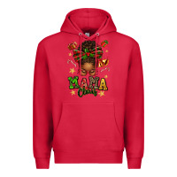 Cardinal mama claus afro messy bun Premium Hoodie - texasbilliewilder