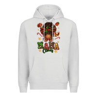 Dove Grey mama claus afro messy bun Premium Hoodie - texasbilliewilder