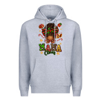 Heather Grey mama claus afro messy bun Premium Hoodie - texasbilliewilder