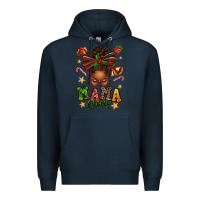Navy mama claus afro messy bun Premium Hoodie - texasbilliewilder