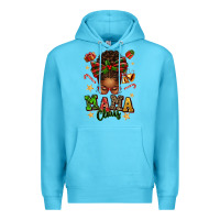 Ocean Blue mama claus afro messy bun Premium Hoodie - texasbilliewilder