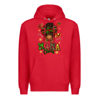 Red mama claus afro messy bun Premium Hoodie - texasbilliewilder