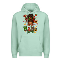 Seafoam mama claus afro messy bun Premium Hoodie - texasbilliewilder