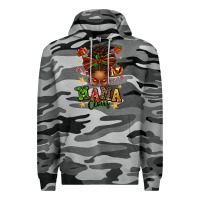 Slate Camo mama claus afro messy bun Premium Hoodie - texasbilliewilder