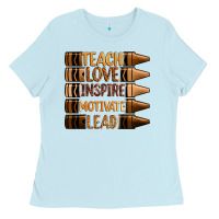 Baby Blue teach love inspire motivate lead Ladies Tee - Zillion Design Studio