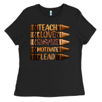 Black teach love inspire motivate lead Ladies Tee - Zillion Design Studio