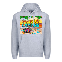 Heather Grey summer camping Premium Hoodie - JahusDesignShop
