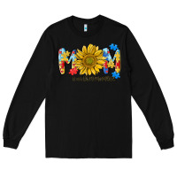 Black autism mom life sunflower Long Sleeve Tee - MaliasSmallBusiness