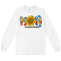White autism mom life sunflower Long Sleeve Tee - MaliasSmallBusiness