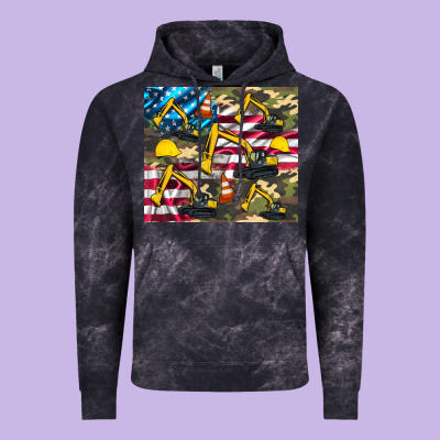 Excavator American Flag Vintage Hoodie Designed By Artiststas