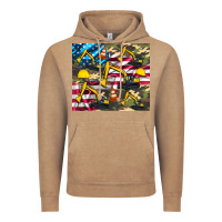 Vintage Coffee excavator American flag Vintage Hoodie - Artiststas