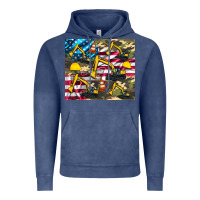 Vintage Denim excavator American flag Vintage Hoodie - Artiststas