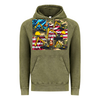 Vintage Olive excavator American flag Vintage Hoodie - Artiststas