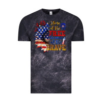 Cloud Black home of the free because of the brave Vintage Tee - NancyCooperArtShop
