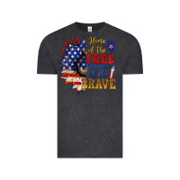 Vintage Black home of the free because of the brave Vintage Tee - NancyCooperArtShop