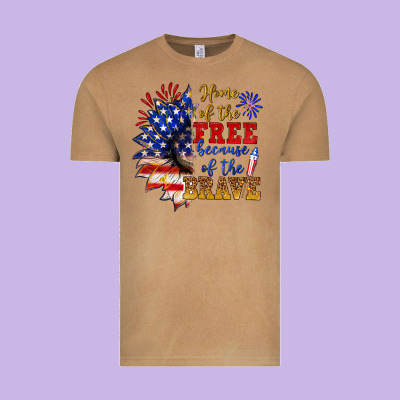 Home Of The Free Because Of The Brave Vintage Tee Designed By Nancycooperartshop