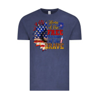 Vintage Denim home of the free because of the brave Vintage Tee - NancyCooperArtShop