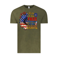 Vintage Olive home of the free because of the brave Vintage Tee - NancyCooperArtShop