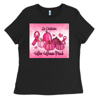 Black in october we wear pink pumpkin Ladies Tee - RanaPortraitStore