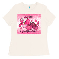 Bone in october we wear pink pumpkin Ladies Tee - RanaPortraitStore