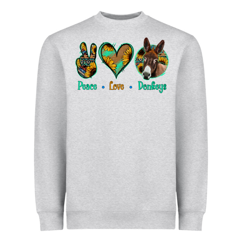 Peace Love Donkeys Heavyweight Sweatshirt by Jasminsmagicworld | Teevron
