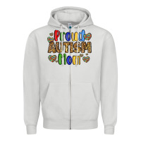 Dove Grey proud autism mom design Zipper Hoodie - LillyAllenDesigns