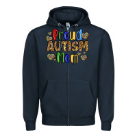 Navy proud autism mom design Zipper Hoodie - LillyAllenDesigns