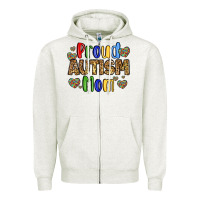 Oatmeal Heather proud autism mom design Zipper Hoodie - LillyAllenDesigns