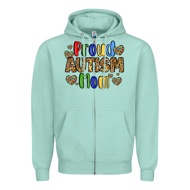 Proud Autism Mom Design Zipper Hoodie by LillyAllenDesigns | Teevron
