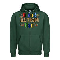 Sports Green proud autism mom design Zipper Hoodie - LillyAllenDesigns