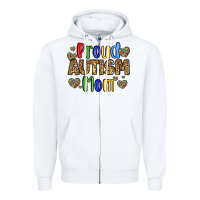 White proud autism mom design Zipper Hoodie - LillyAllenDesigns