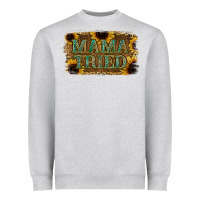 Heather Grey Sunflower Leopard Mama Tried Heavyweight Sweatshirt - Jasminsmagicworld