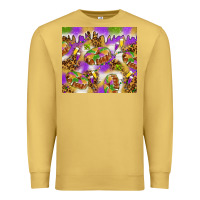 Antique Gold Mardi Gras with king cake Premium Sweatshirt - NancyCooperArtShop